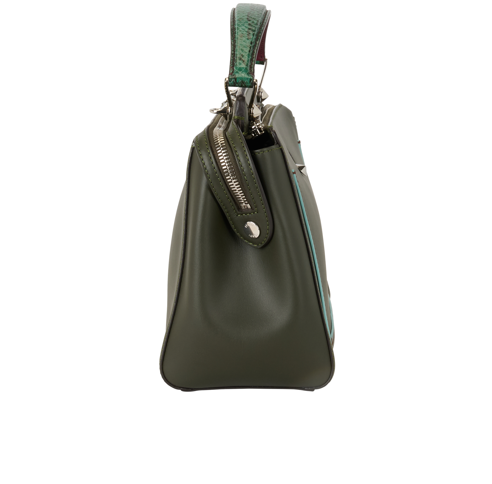 Dotcom Bag, &pound;595, Handbags, Green, Leather/Snake, Side view